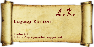 Lugosy Karion névjegykártya
